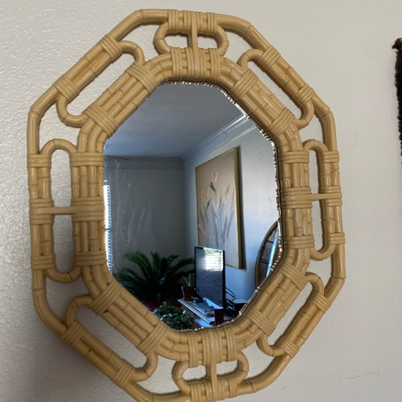 Vintage Homco Faux Bamboo Mirror - Picture 2 of 9